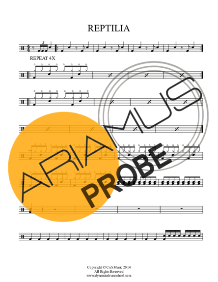 The Strokes Reptilia score for Schlagzeug