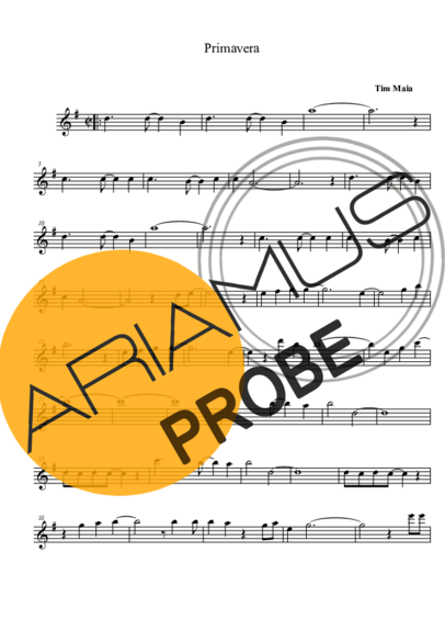 Tim Maia Primavera score for Tenor-Saxophon Sopran (Bb)