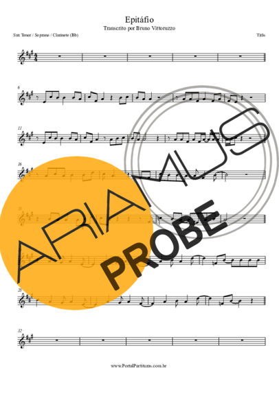 Titãs Epitáfio score for Tenor-Saxophon Sopran (Bb)