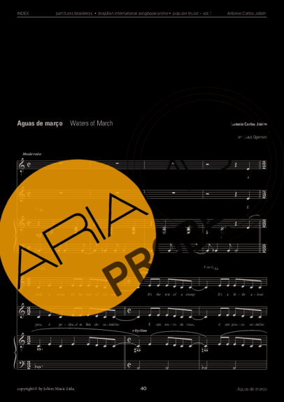 Tom Jobim Águas de Março score for Klavier