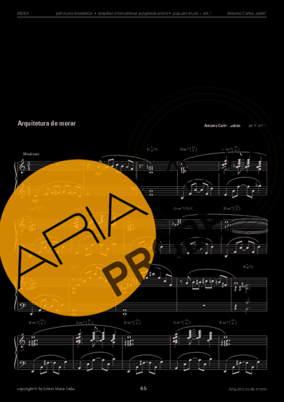 Tom Jobim Arquitetura de Morar score for Klavier