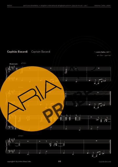 Tom Jobim Capitão Bacardi score for Klavier