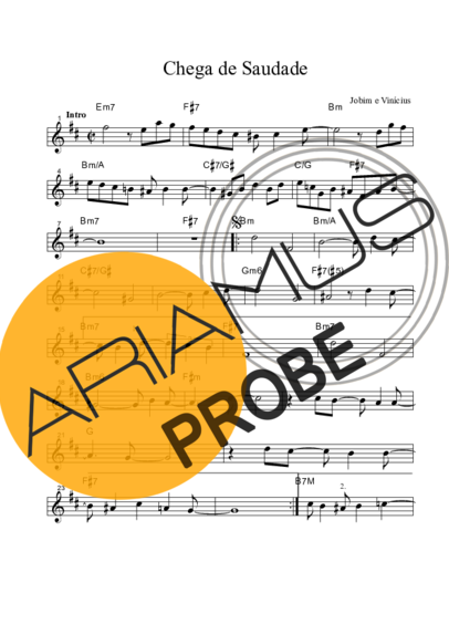 Tom Jobim Chega de Saudade score for Alt-Saxophon