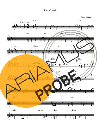 Tom Jobim Desafinado score for Alt-Saxophon