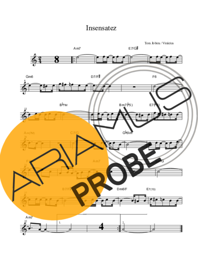 Tom Jobim Insensatez score for Tenor-Saxophon Sopran (Bb)