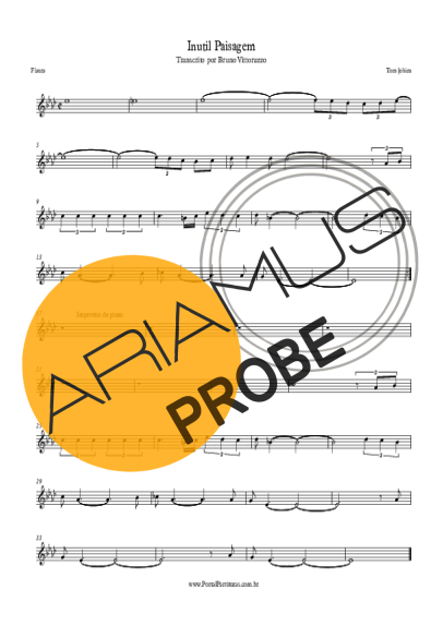 Tom Jobim Inútil Paisagem score for Floete