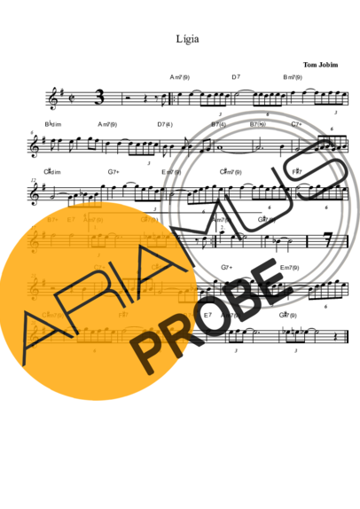 Tom Jobim Lígia score for Alt-Saxophon