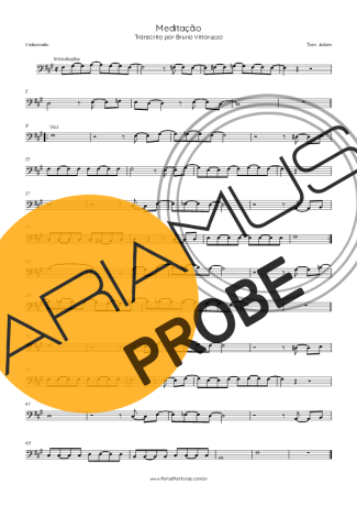 Tom Jobim Meditação Partituren für Cello