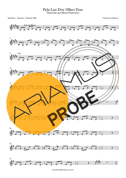 Tom Jobim Pela Luz Dos Olhos Teus score for Tenor-Saxophon Sopran (Bb)