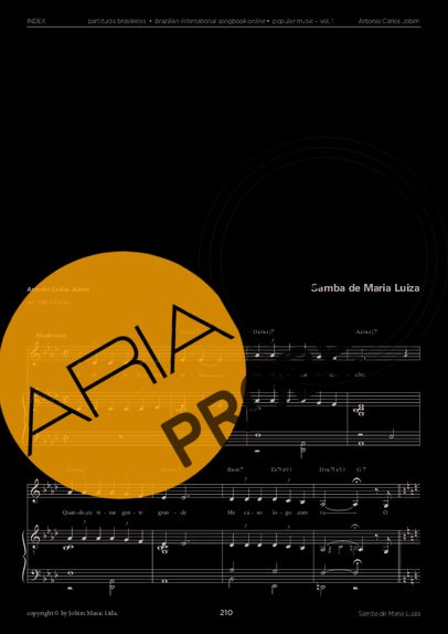 Tom Jobim Samba de Maria Luiza score for Klavier