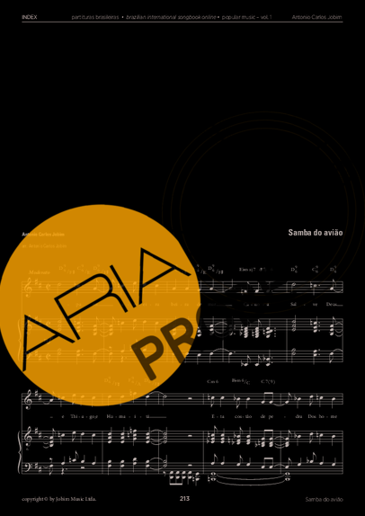 Tom Jobim Samba do Avião score for Klavier