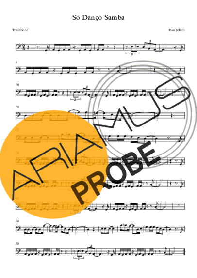 Tom Jobim Só Danço Samba score for Posaune