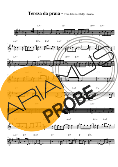 Tom Jobim Tereza da Praia score for Alt-Saxophon