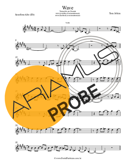 Tom Jobim Wave score for Alt-Saxophon