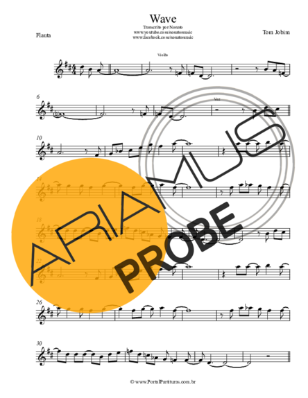 Tom Jobim Wave score for Floete