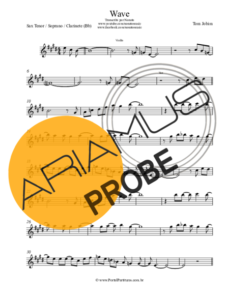 Tom Jobim Wave score for Tenor-Saxophon Sopran (Bb)