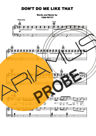 Tom Petty Dont Do Me Like That score for Klavier