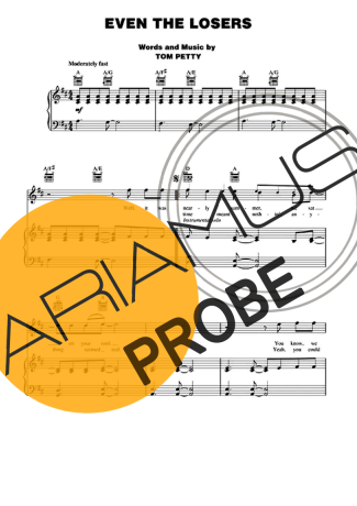 Tom Petty Even The Losers Partituren für Klavier