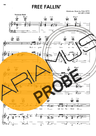 Tom Petty Free Fallin score for Klavier