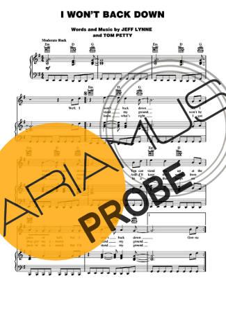 Tom Petty I Wont Back Down Partituren für Klavier