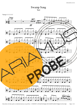 Tool Swamp Song score for Schlagzeug