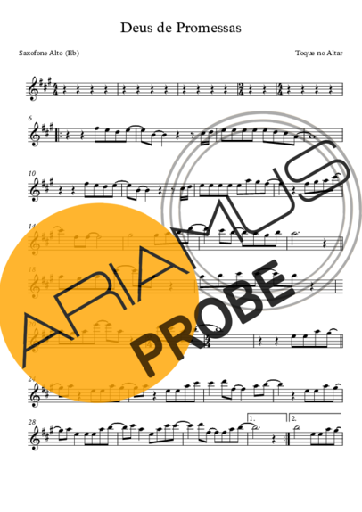 Toque no Altar Deus de Promessas score for Alt-Saxophon