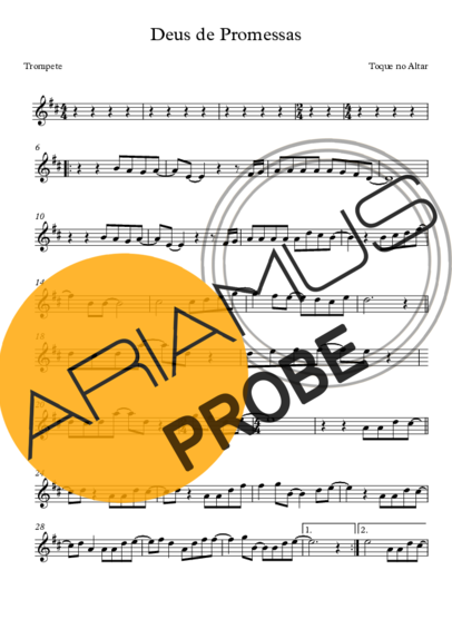 Toque no Altar Deus de Promessas score for Trompete