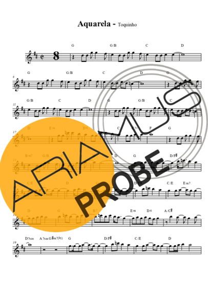 Toquinho Aquarela score for Alt-Saxophon