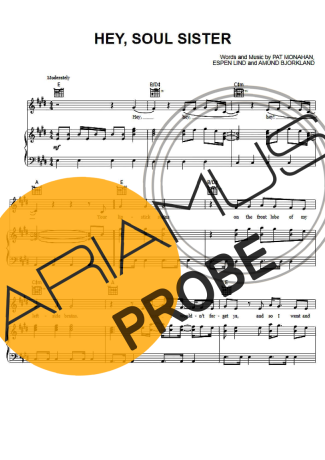 Train Hey Soul Sister Partituren für Klavier