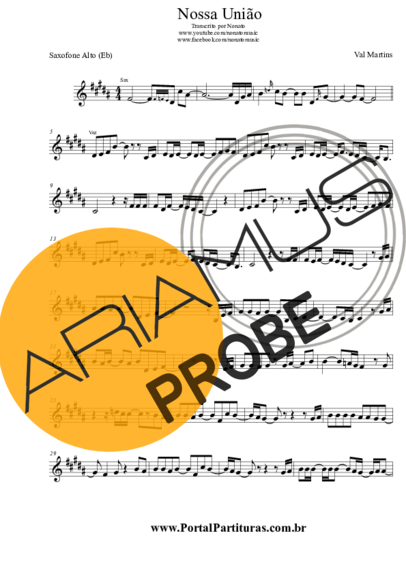 Val Martins Nossa União score for Alt-Saxophon