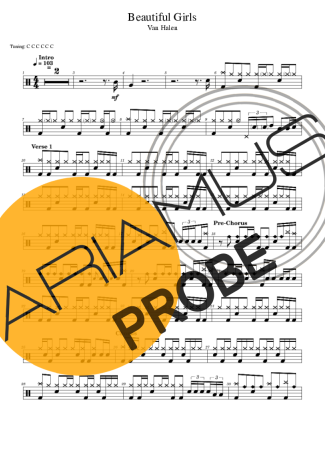 Van Halen Beautiful Girls score for Schlagzeug