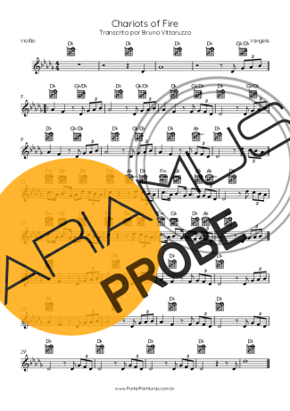 Vangelis Chariots Of Fire score for Akustische Gitarre
