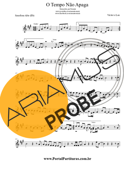 Victor e Leo O Tempo Não Apaga score for Alt-Saxophon