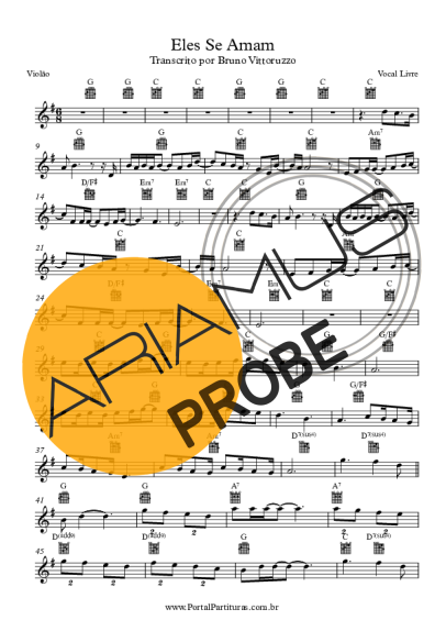 Vocal Livre Eles Se Amam score for Akustische Gitarre