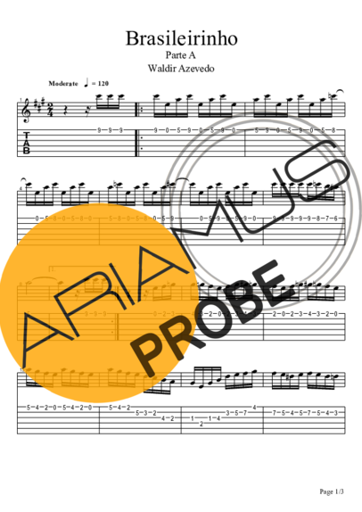 Waldir Azevedo Brasileirinho - Parte A score for Akustische Gitarre