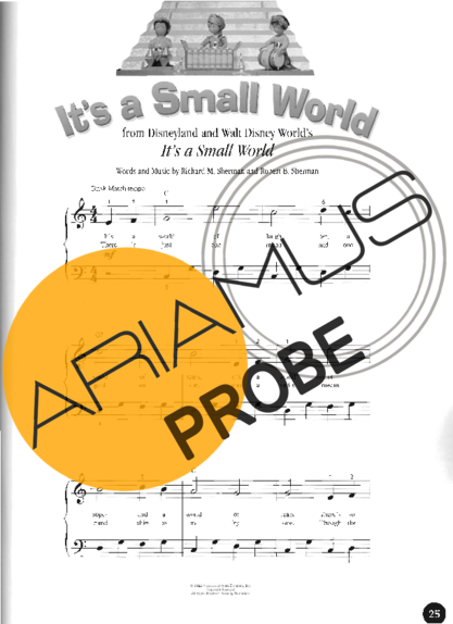 Walt Disney Its A Small World score for Klavier