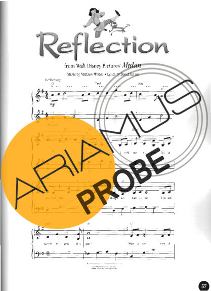 Walt Disney Reflection score for Klavier