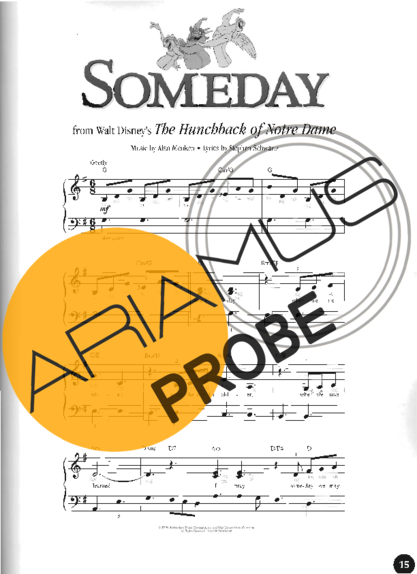 Walt Disney Someday score for Klavier