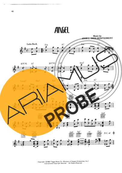 Wes Montgomery Angel score for Gitarre