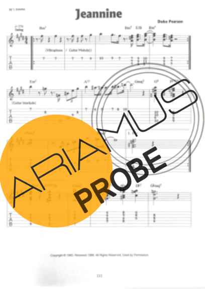 Wes Montgomery Jeannine score for Gitarre