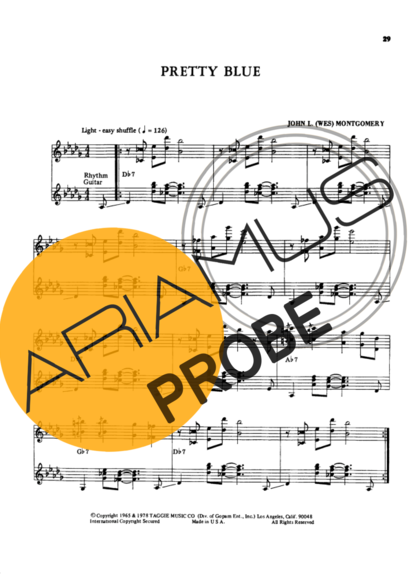 Wes Montgomery Pretty Blue score for Gitarre