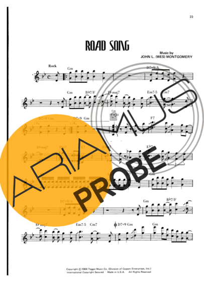 Wes Montgomery Road Song score for Gitarre