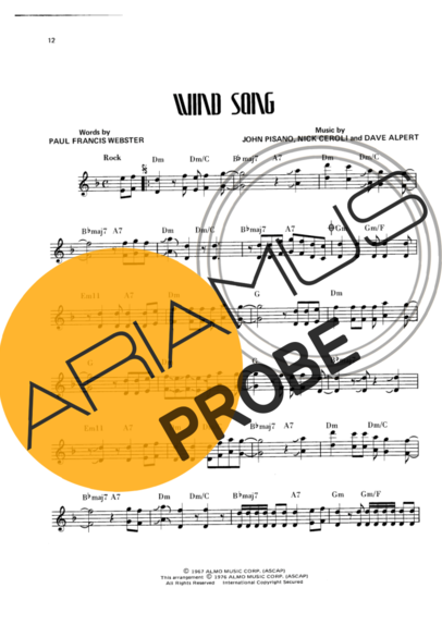 Wes Montgomery Wind Song score for Gitarre