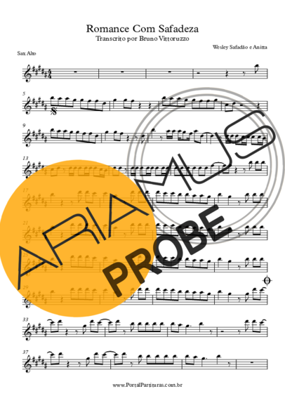 Wesley Safadão Romance Com Safadeza score for Alt-Saxophon