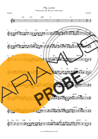 Westlife My Love score for Keys