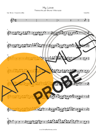 Westlife My Love score for Tenor-Saxophon Sopran (Bb)