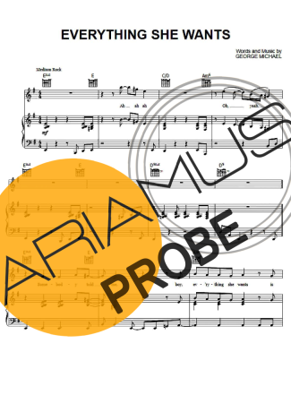 Wham Everything She Wants Partituren für Klavier