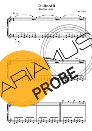 Yann Tiersen Childhood II Partituren für Klavier