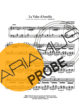Yann Tiersen La Valse DAmelie score for Klavier