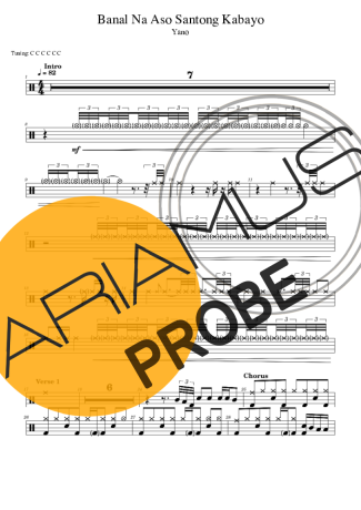 Yano Banal Na Aso Santong Kabayo Partituren für Schlagzeug